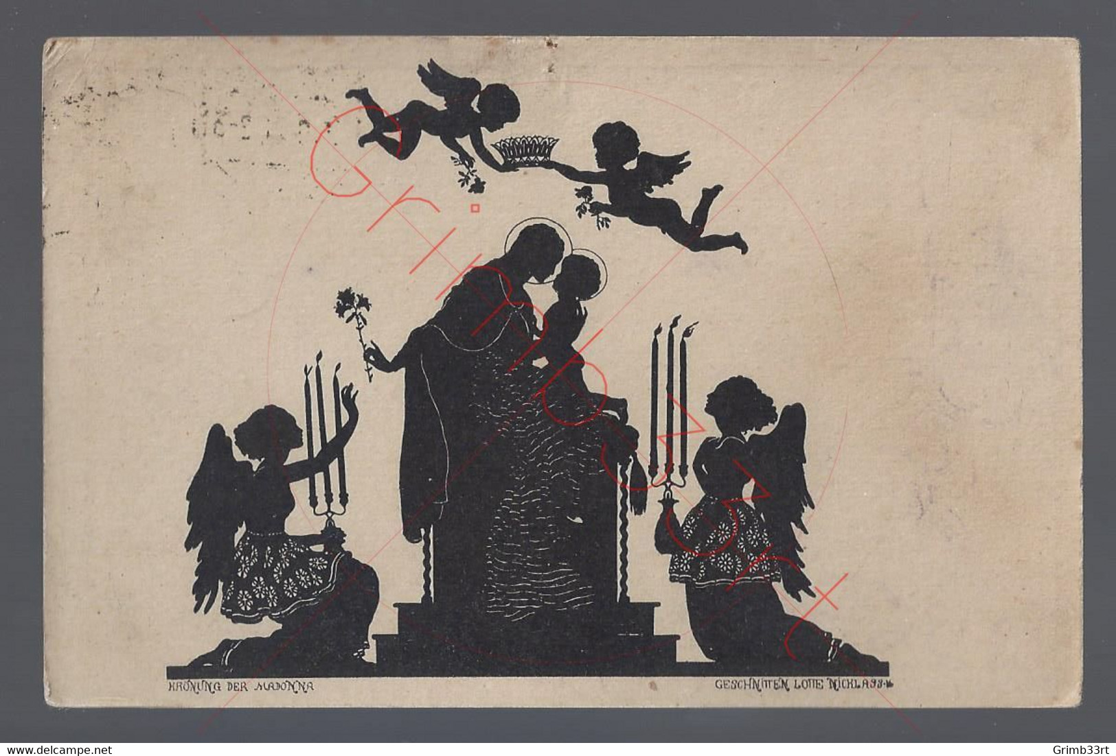 Silhouet - Krönung Der Madonna - Lotte Nicklass 1899 - Postkaart - Silhouettes