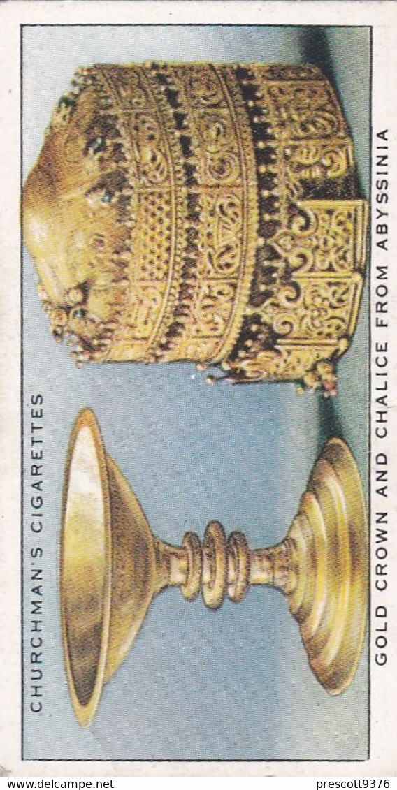 Treasure Trove 1937 - 32 Gold Crown & Chalice From Abyssinia  - Churchman Cigarette Card - Original - - Churchman