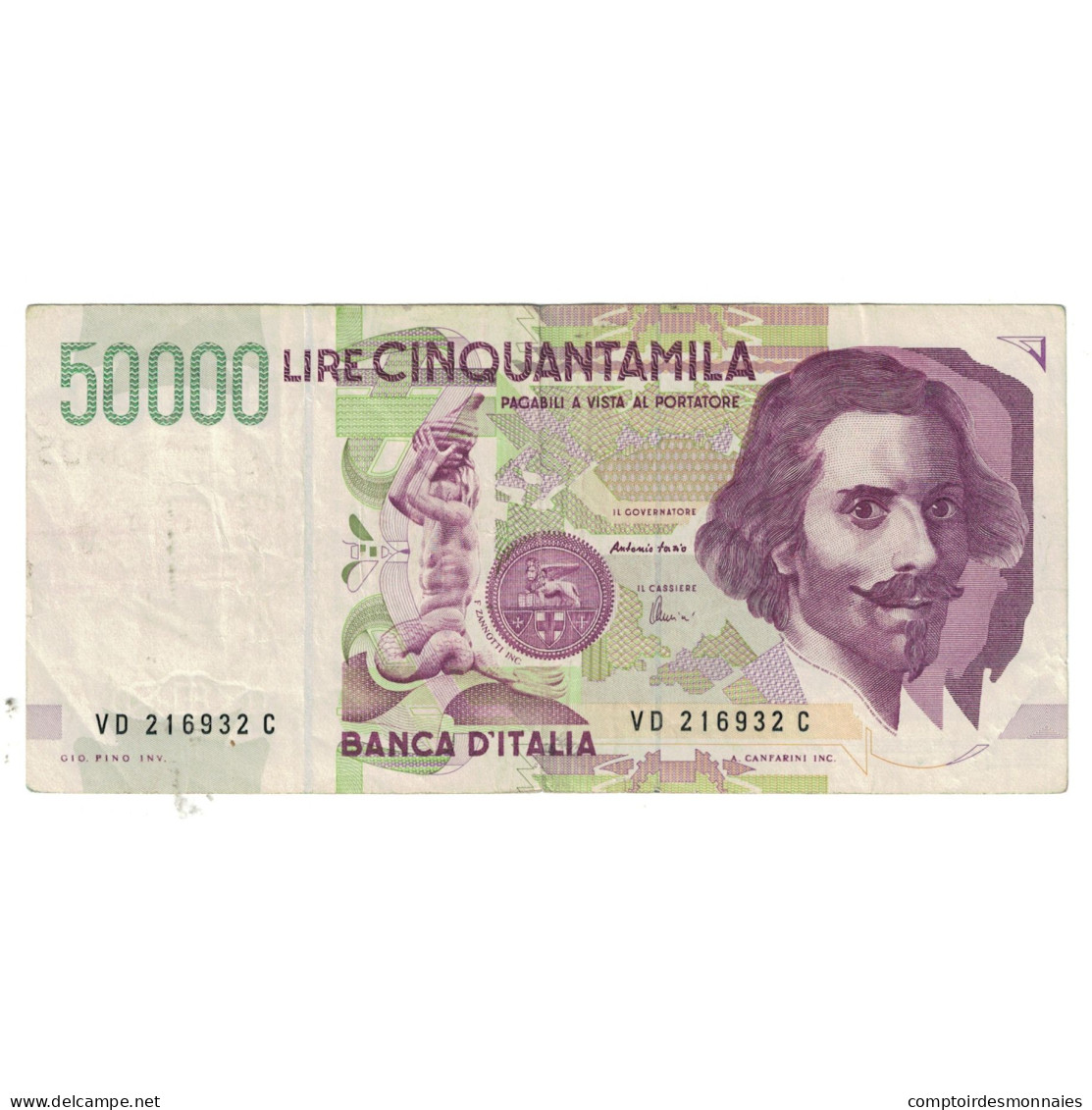 Billet, Italie, 50,000 Lire, 1992, 1992-05-27, KM:116c, TTB - 50000 Lire