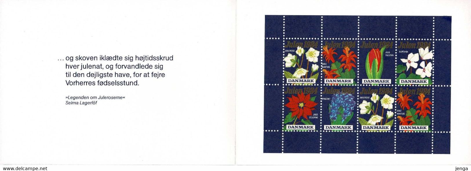 Denmark; Christmas Seals 1984.  Folder With Small Sheet Plus 10 Scale Print And Additional Sheet; Christmas Flowers. - Feuilles Complètes Et Multiples