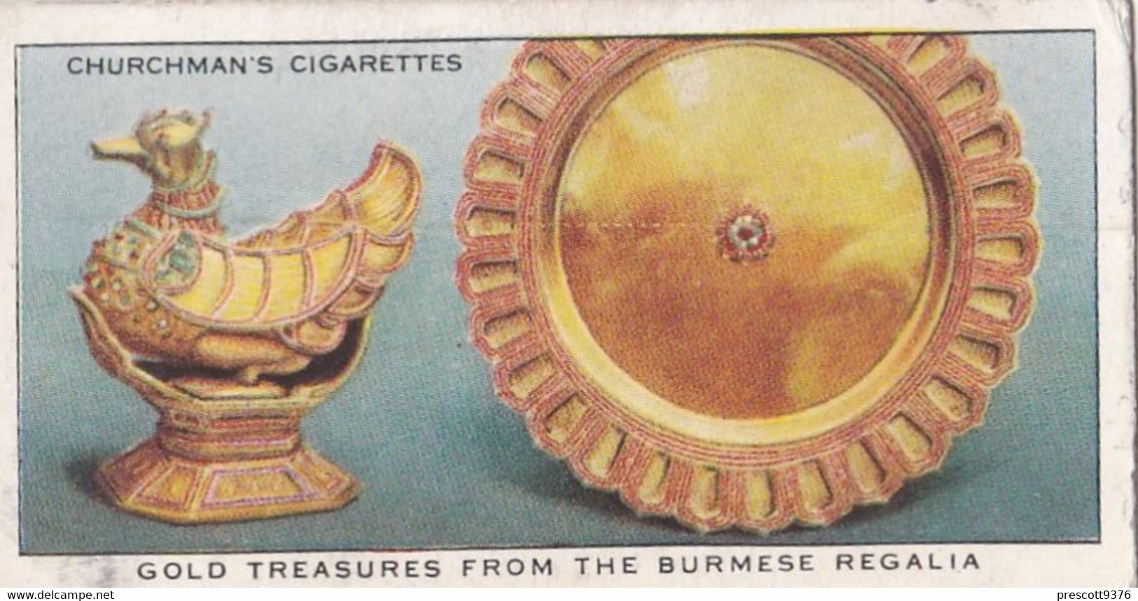 Treasure Trove 1937 - 41 Burmese Regalia  - Churchman Cigarette Card - Original - - Churchman
