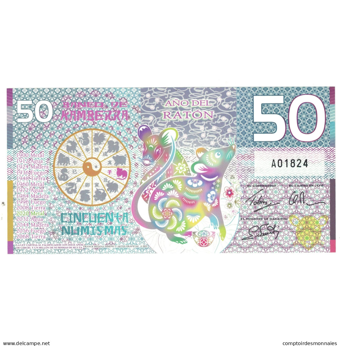 Billet, Australie, Billet Touristique, 2020, 50 Dollars ,Colorful Plastic - Specimen
