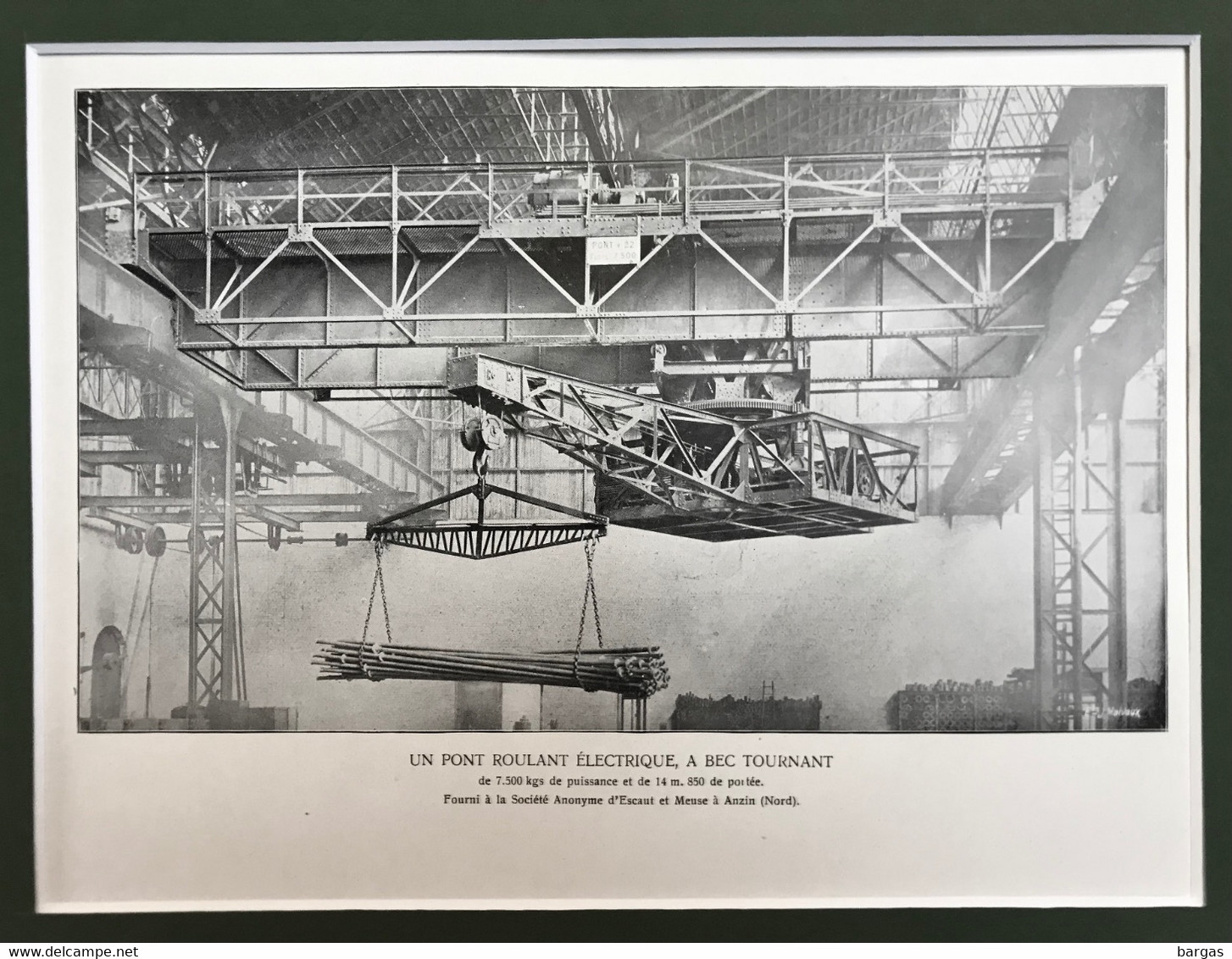 Planche Usine Manutention Pont Roulant SA D'escaut Et Meuse à Anzin Nord - Máquinas