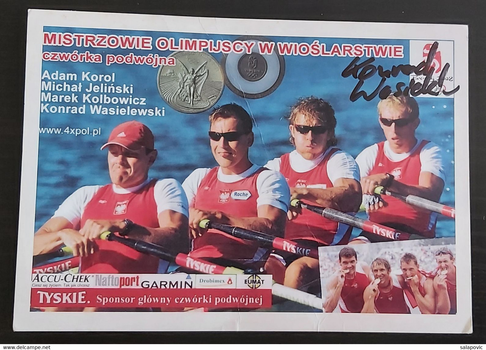 Olympic Champions In Rowing Double Foursome Poland Adam Korol, Michal Jelinski, Marek Kolbowicz, Konrad Wasielewski SL-2 - Aviron