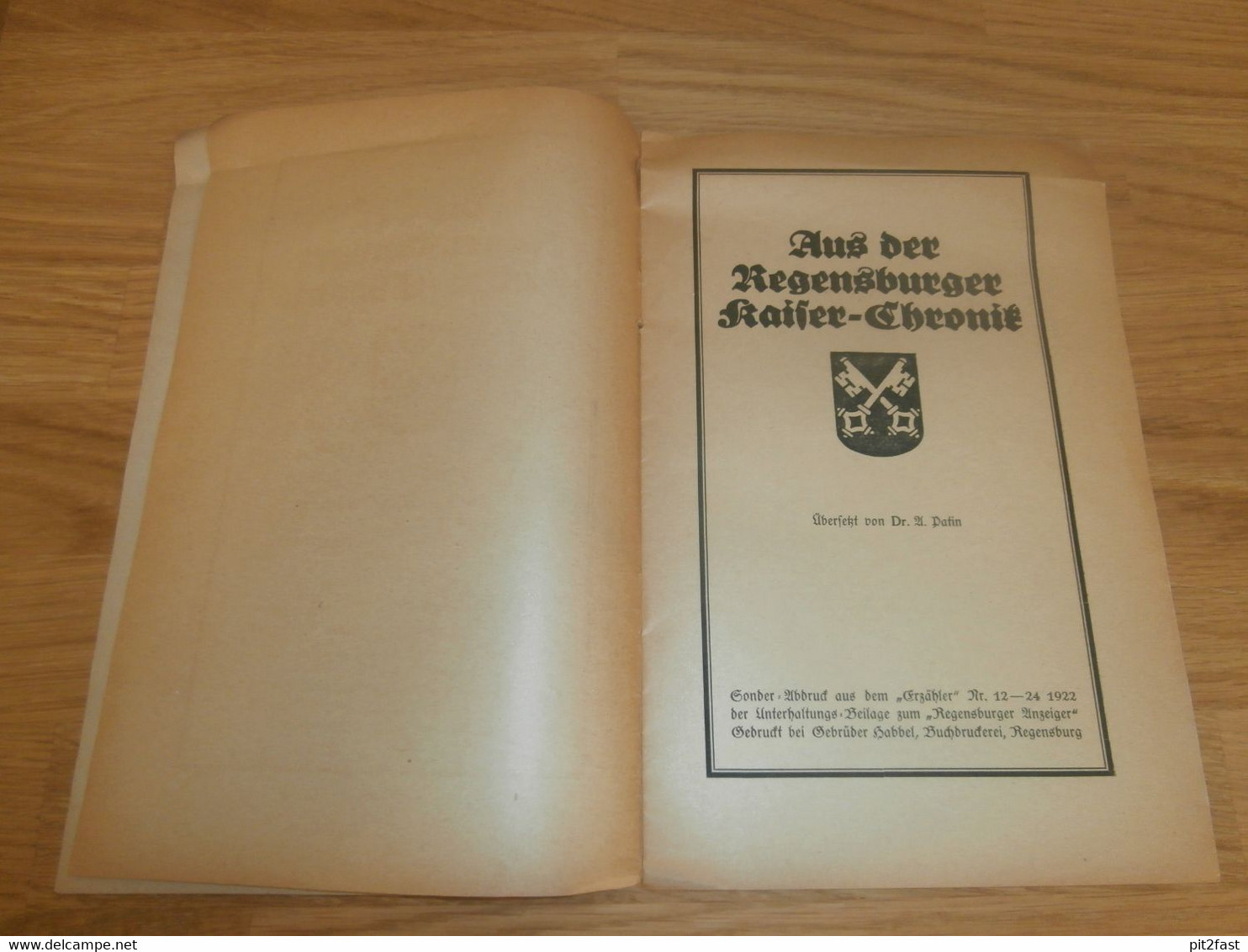 Regensburger Kaiser-Chronik , 1922 , Sonderdruck , Regensburg , Kaiser !!! - Chroniken & Jahrbücher