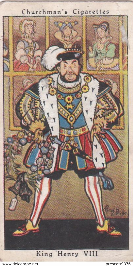 Treasure Trove 1937 - 4 Henry VIII  - Churchman Cigarette Card - Original - - Churchman