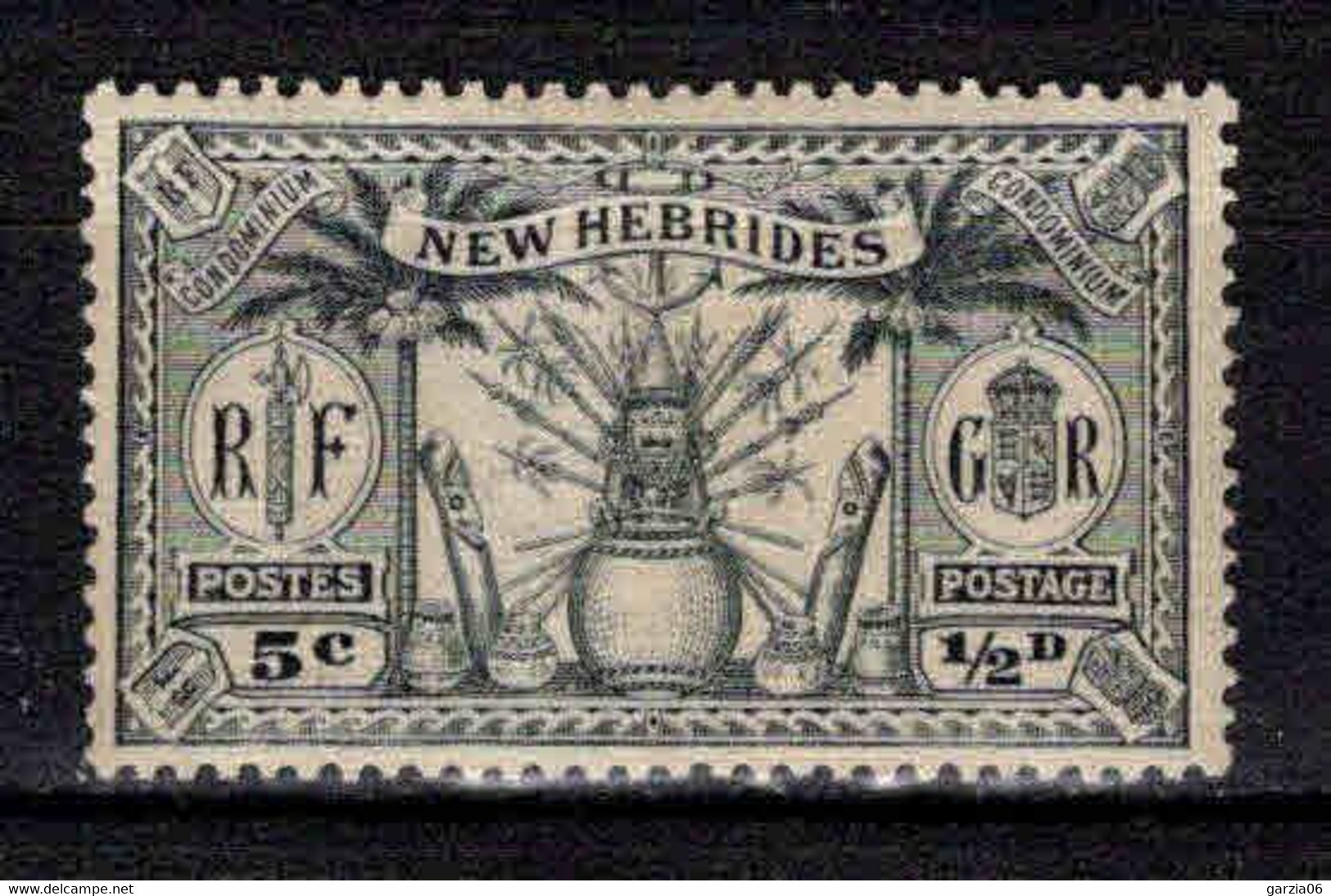 Nouvelles Hébrides - 1925 - Idole Indigène - Legende  Anglaise  - N° 91 - Neuf * / MLH - Unused Stamps