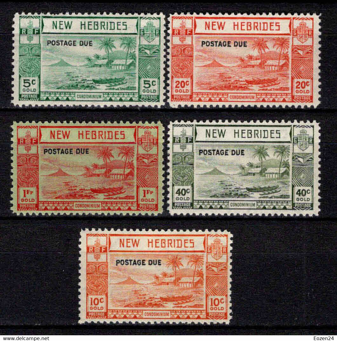 Nouvelles Hébrides - 1938 - Timbres Taxe- N°16 à 20   - Neuf * - MLH - Portomarken