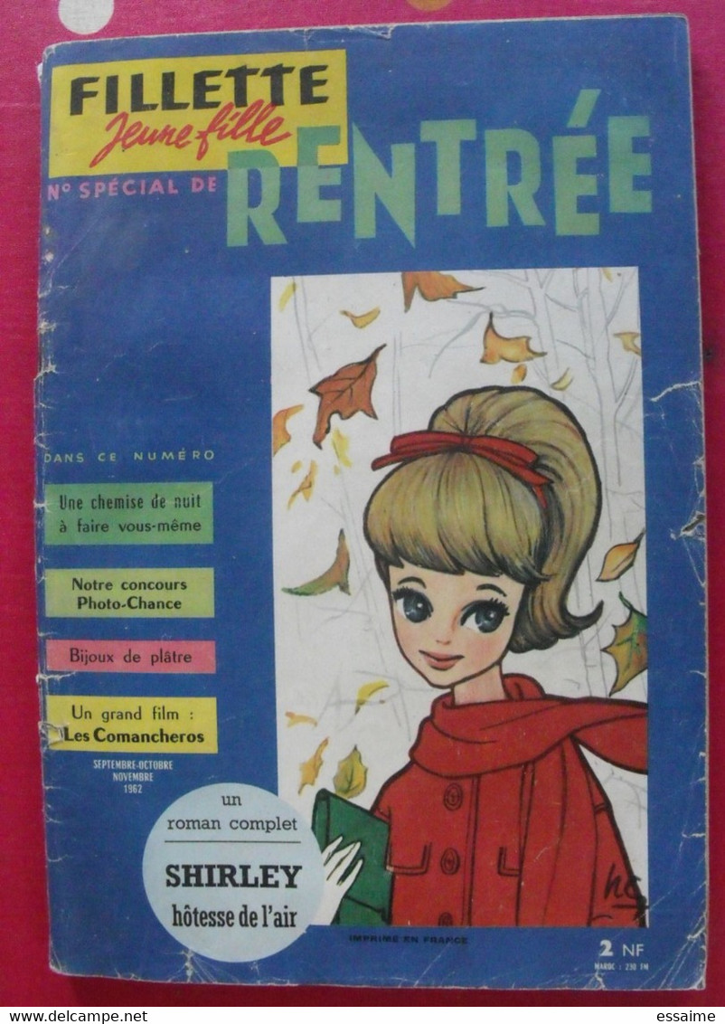 Revue BD Fillette Jeune Fille N° Spécial De Rentrée. 1962. Film John Wayne Sylvia Jeu Du Grand Prix Oscar Irène Ibello - Fillette