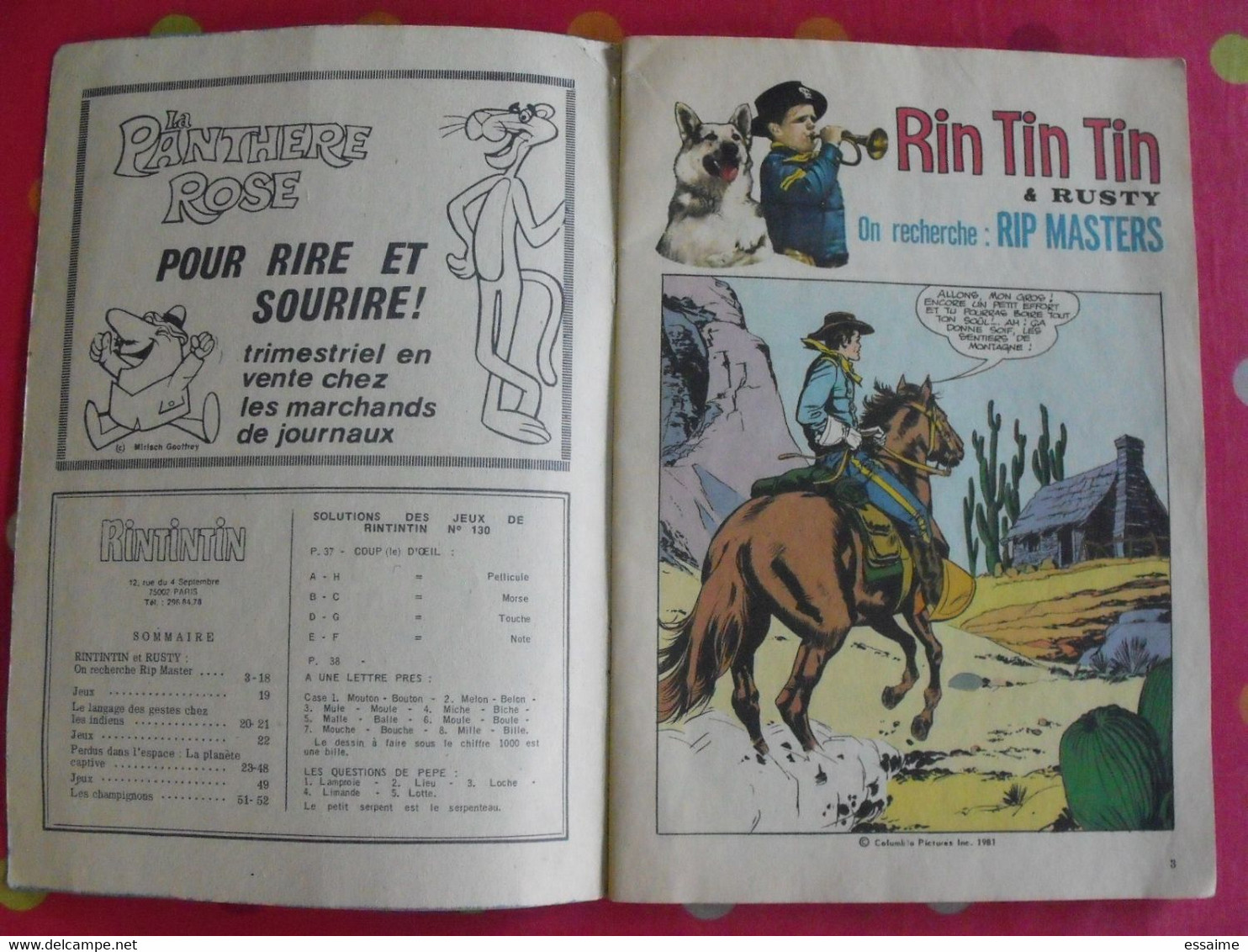 Revue BD Rintintin Et Rusty N° 131 De 1981. Les Robinsons De L'espace - Rintintin