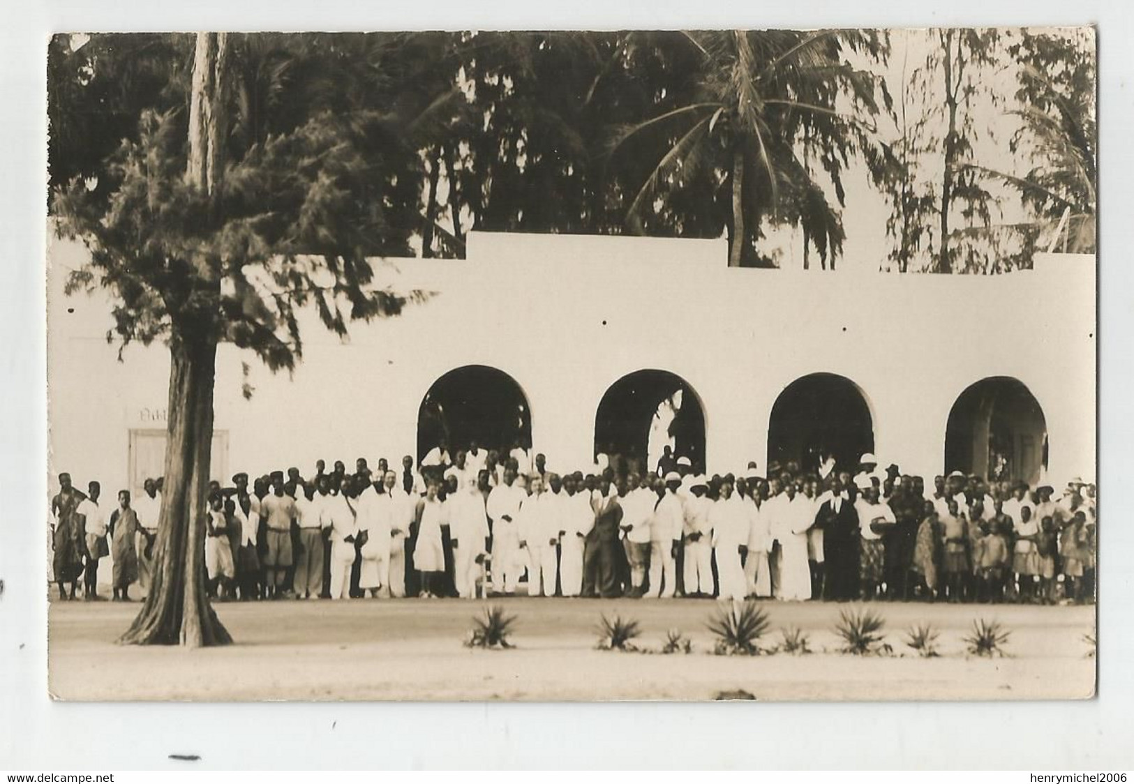 Afrique Congo Belge Mission Animée Carte Photo - Belgisch-Kongo