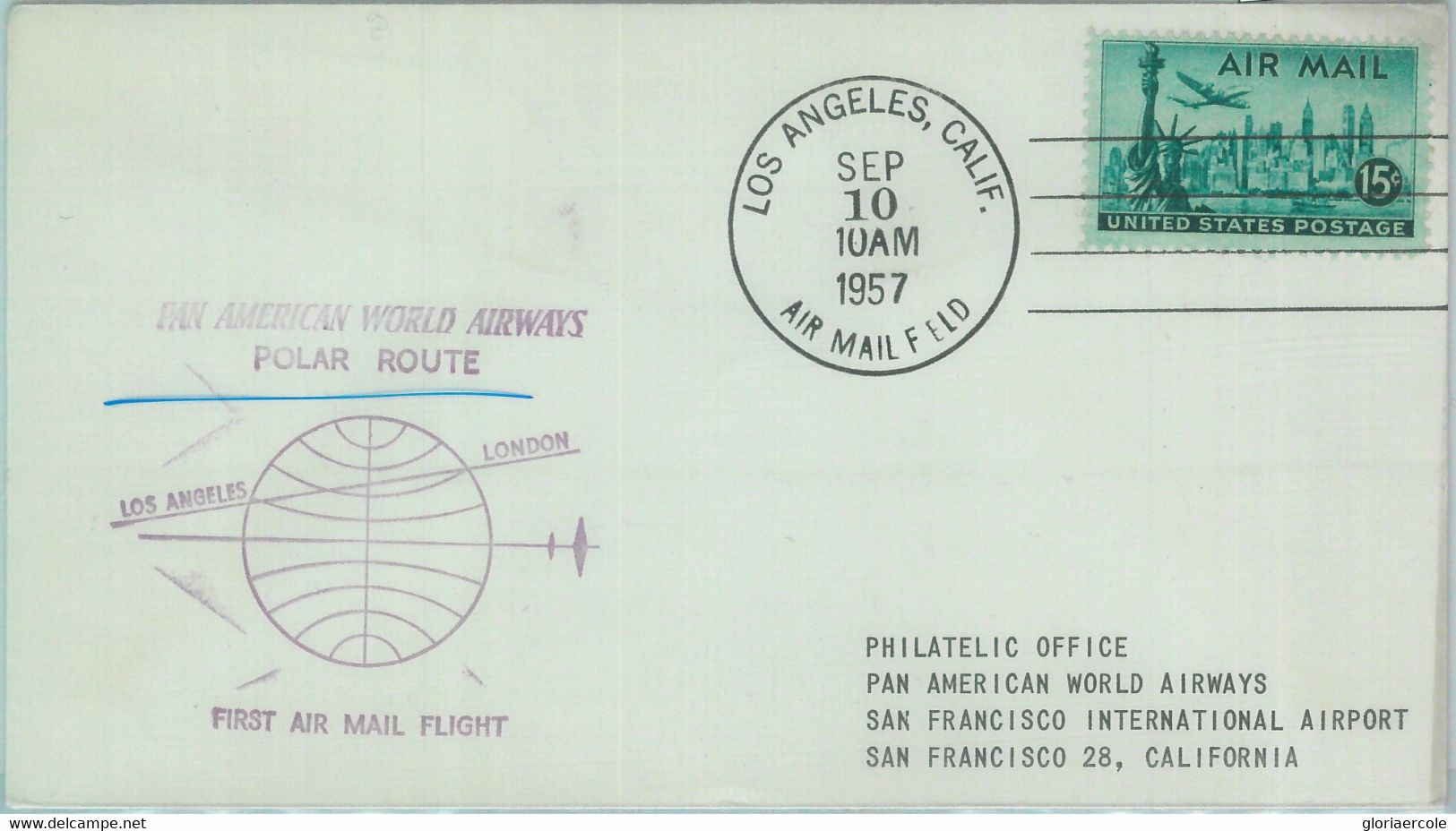 87448 - USA - Postal History - STATIONERY COVER: First Polar Flight - 1957 - Andere & Zonder Classificatie