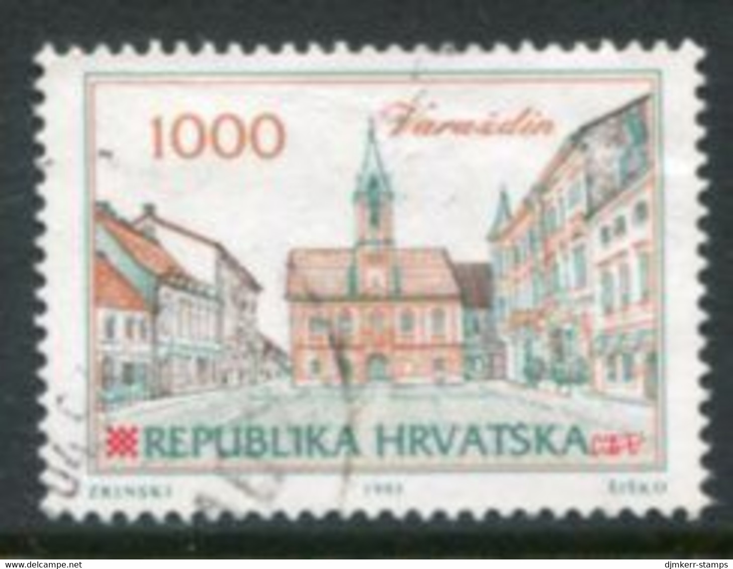 CROATIA 1993 Towns Definitive 1000 D. Varazdin Used.  Michel 229 - Croatie