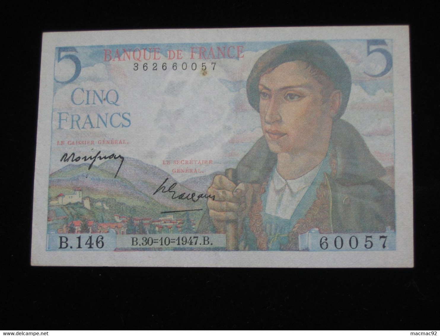 5 Francs BERGER  30=10=1947   **** EN ACHAT IMMÉDIAT  **** - 5 F 1943-1947 ''Berger''