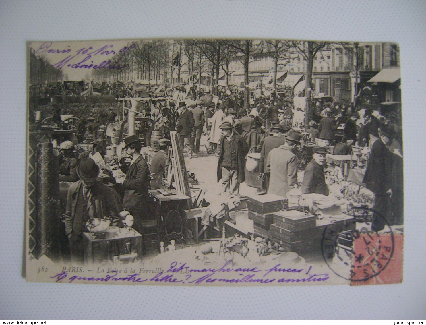 FRANCE - POST CARD PARIS - LA FEIRE A LA FERRAILLE SENT TO BRAZIL IN 1905 IN THE STATE - Fiere