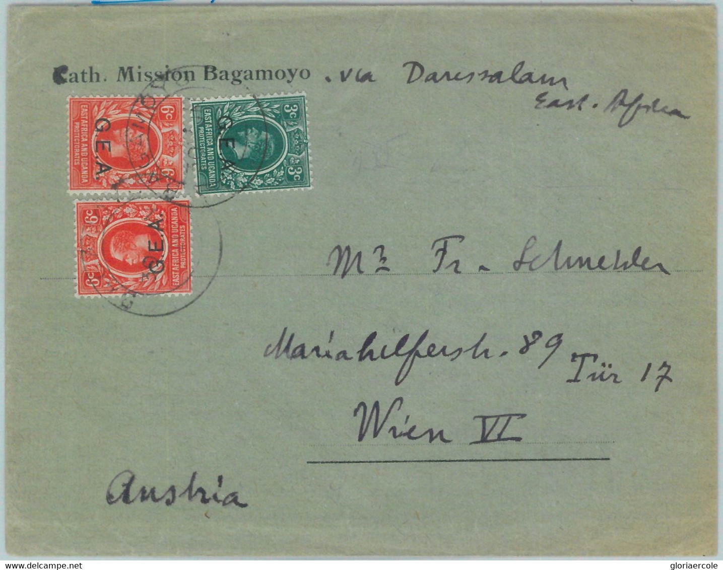 89215 - TANGANYIKA  - POSTAL HISTORY - G.E.A. Overprinted Stamps On COVER 1921 - Tanganyika (...-1932)