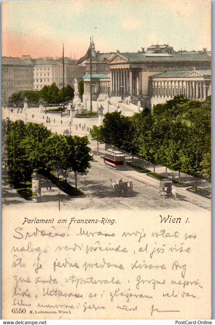 35652 - Wien - Parlament Am Franzens Ring - Gelaufen 1906 - Ringstrasse