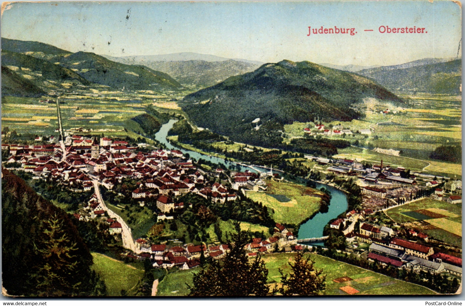 35713 - Steiermark - Judenburg , Panorama - Gelaufen 1917 - Judenburg