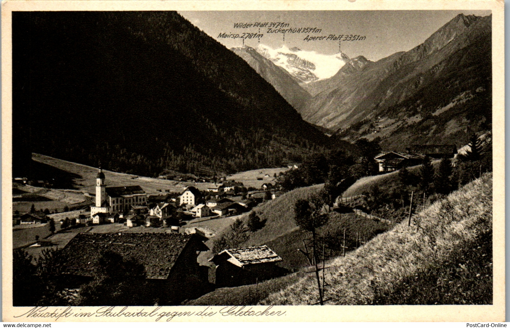 35798 - Tirol - Neustift Im Stubaital Gegen Die Gletscher - Nicht Gelaufen 1925 - Neustift Im Stubaital
