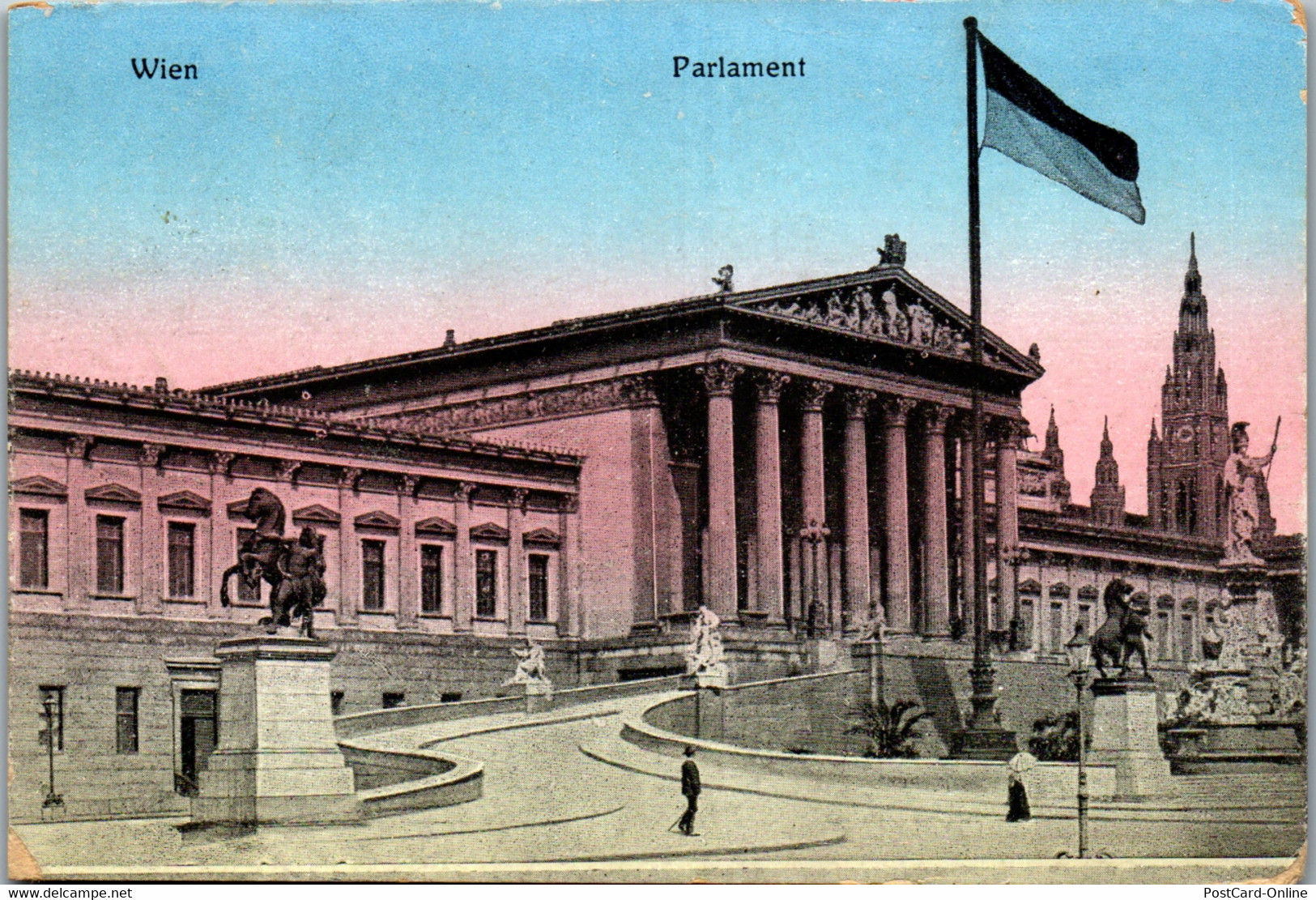 35854 - Wien - Parlament - Gelaufen 1915 - Ringstrasse