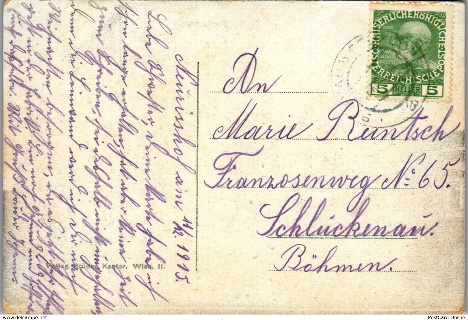 35854 - Wien - Parlament - Gelaufen 1915 - Ringstrasse