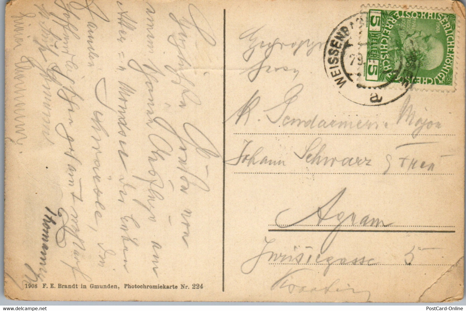 36061 - Oberösterreich - Weissenbach Am Attersee , Dampfer , Salzkammergut - Gelaufen 1908 - Attersee-Orte