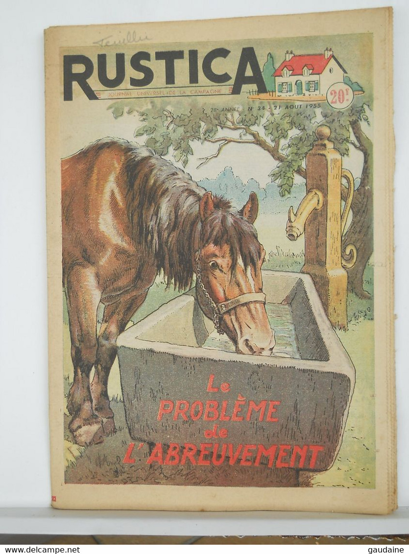 RUSTICA - JARDINAGE CHASSE PECHE BASSE-COUR ELEVAGE - N°34 De 1955 - CHEVAL ABREUVOIR - Garten