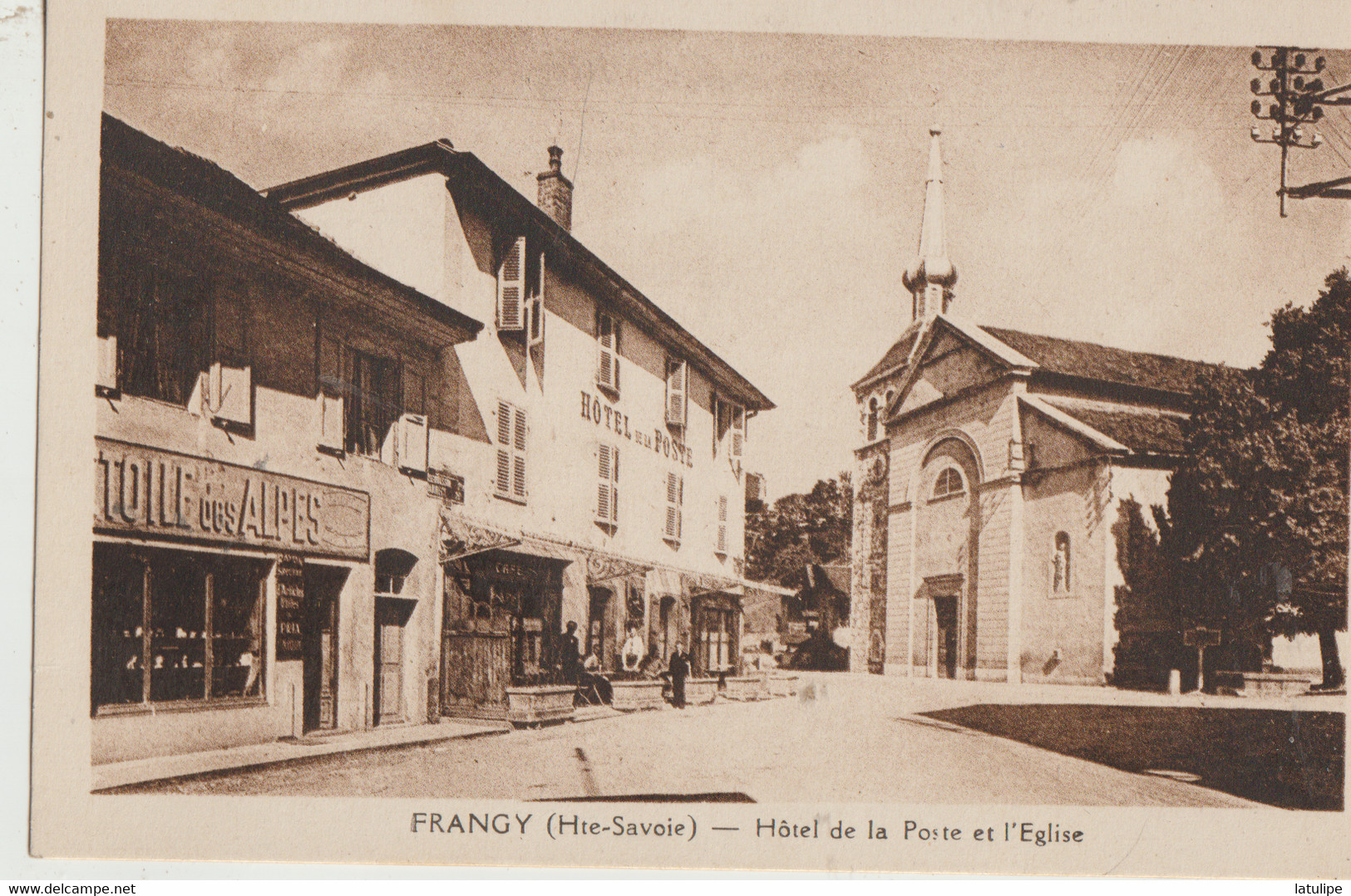 Frangy  74  Hotel De La Poste Terrasqse Tres Animée L'Etoile Des Alpes Et L'Eglise - Frangy