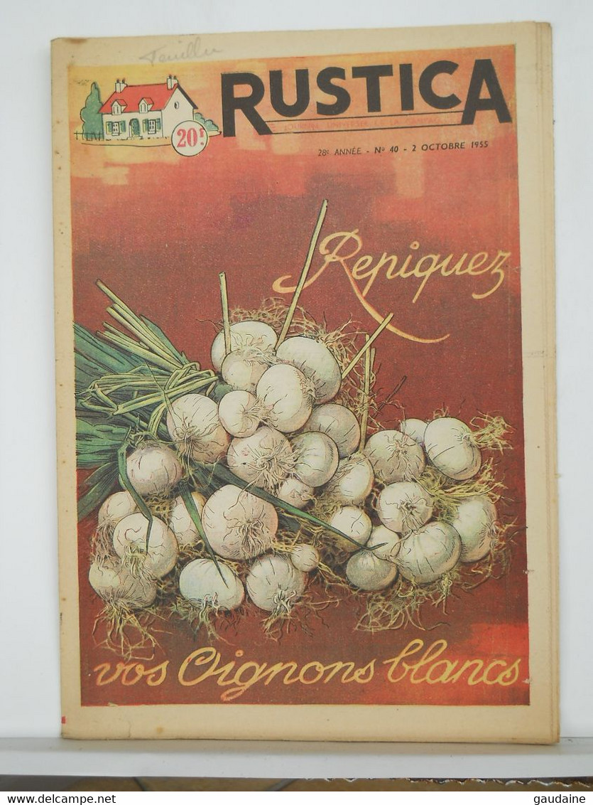 RUSTICA - JARDINAGE CHASSE PECHE BASSE-COUR ELEVAGE - N°40 De 1955 - OIGNONS BLANC - Tuinieren