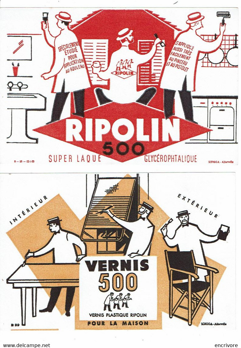 2 Buvard RIPOLIN 500 Peinture Vernis - Verf & Lak