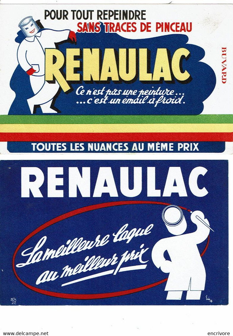 2 Buvard RENAULAC Peinture Illustré Ein - Peintures