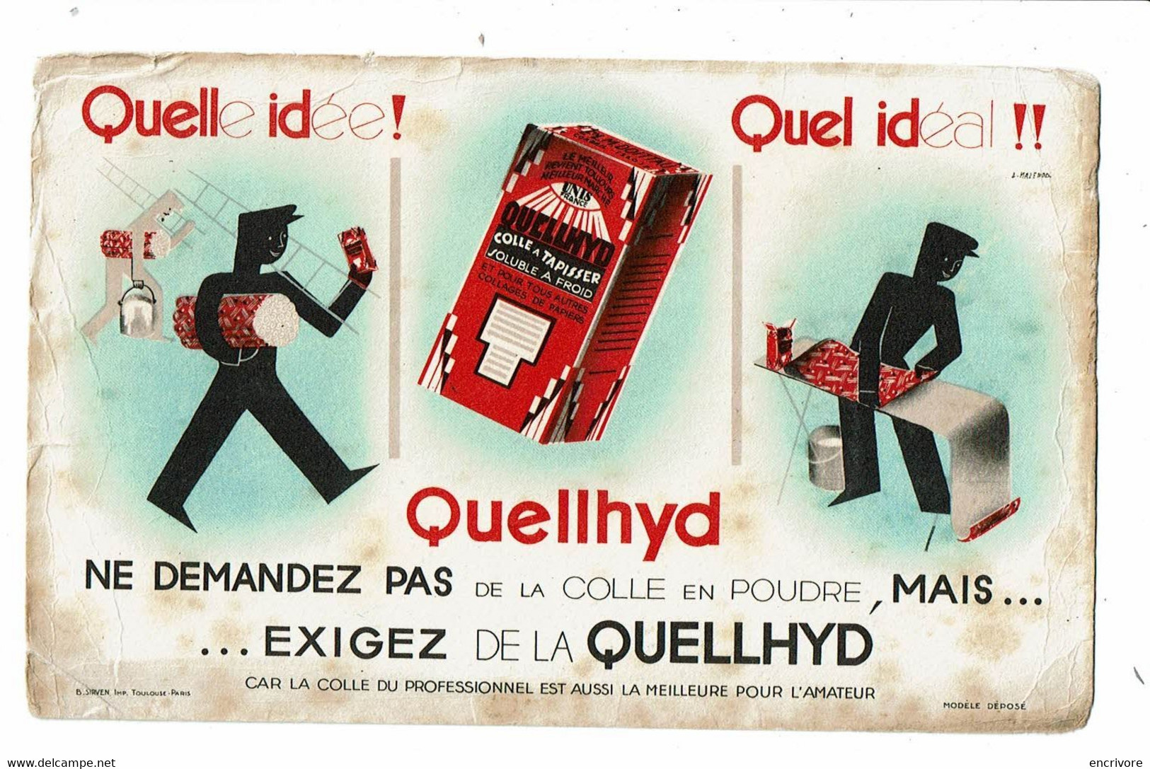 2 Buvard QUELLHYD Quel Idéal Colle Illustré L Mazenod - Peintures