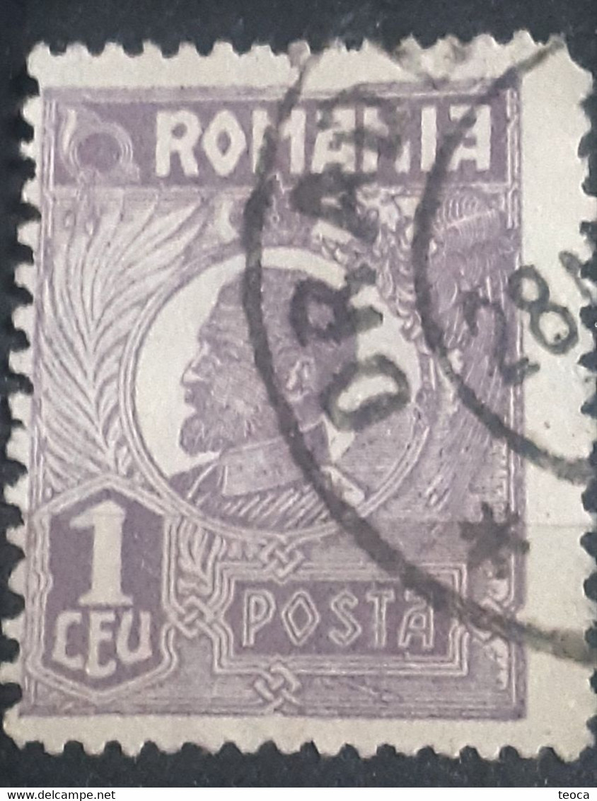 Errors Romania 1922 Ferdinand 1leu Printed With Frame Broken Up - Varietà & Curiosità