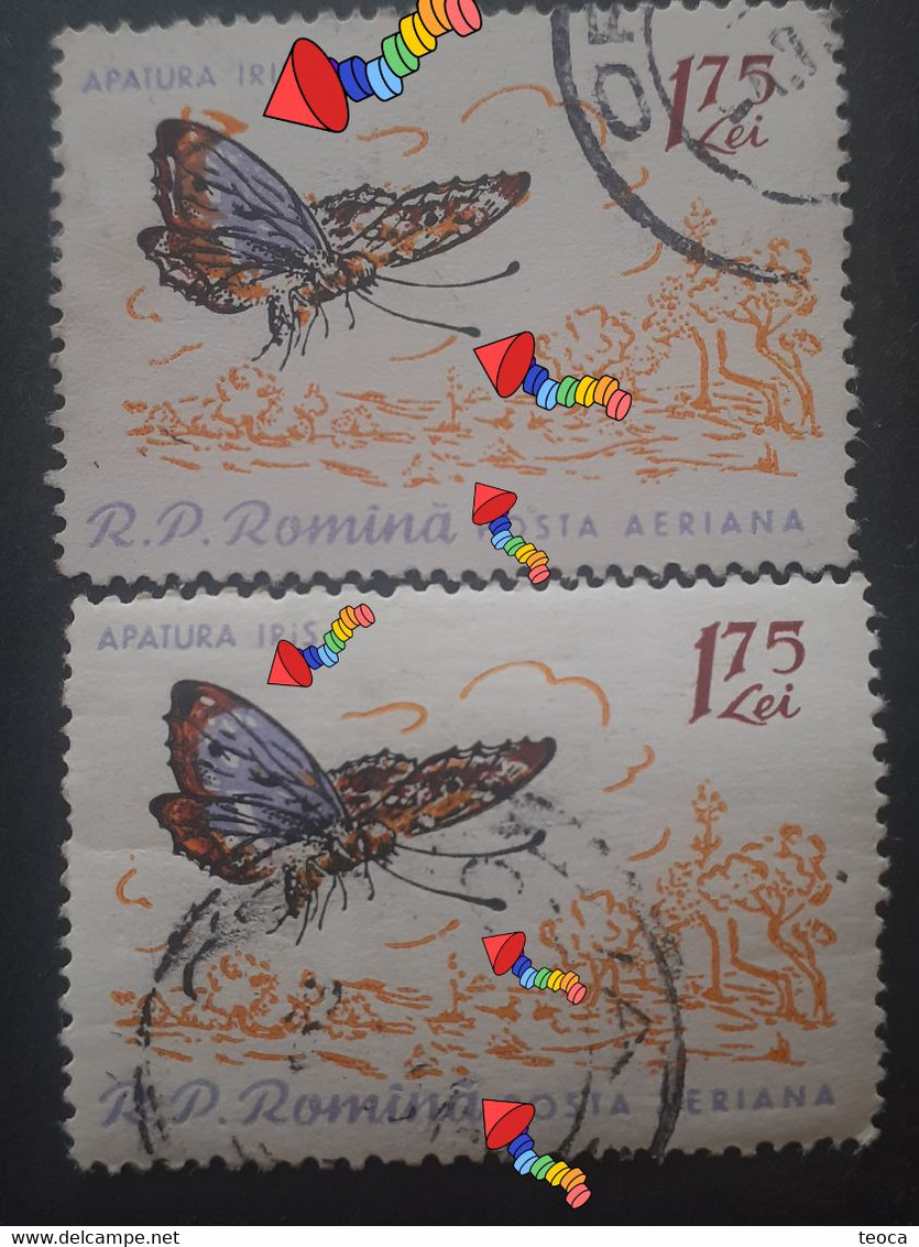 Errors Romania 1960 # Mi 1923 Printed With Move Color Butterflies  Used - Errors, Freaks & Oddities (EFO)