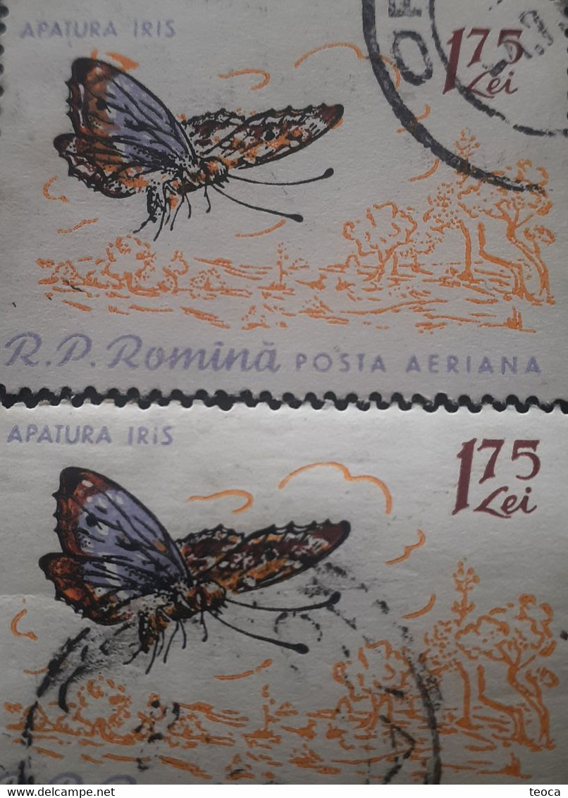 Errors Romania 1960 # Mi 1923 printed with move color butterflies  used