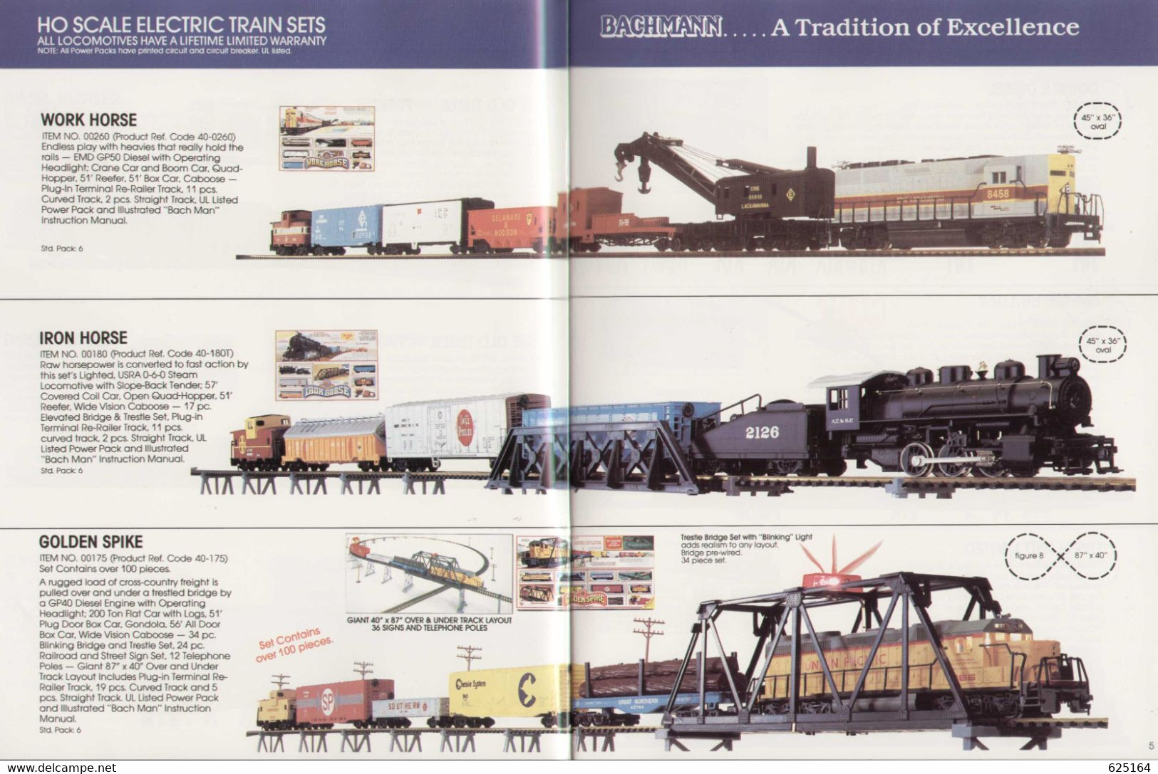 Catalogue BACHMANN 1989 EXCELLENCE MODEL RAILROADING - USA Gauge HO N - Anglais