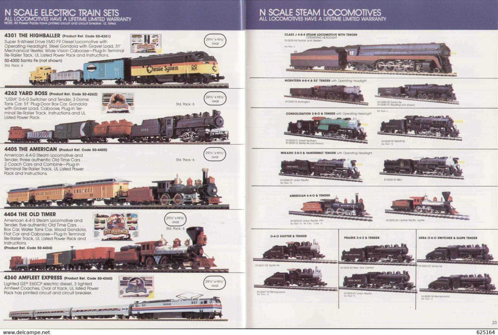 Catalogue BACHMANN 1989 EXCELLENCE MODEL RAILROADING - USA Gauge HO N - Englisch