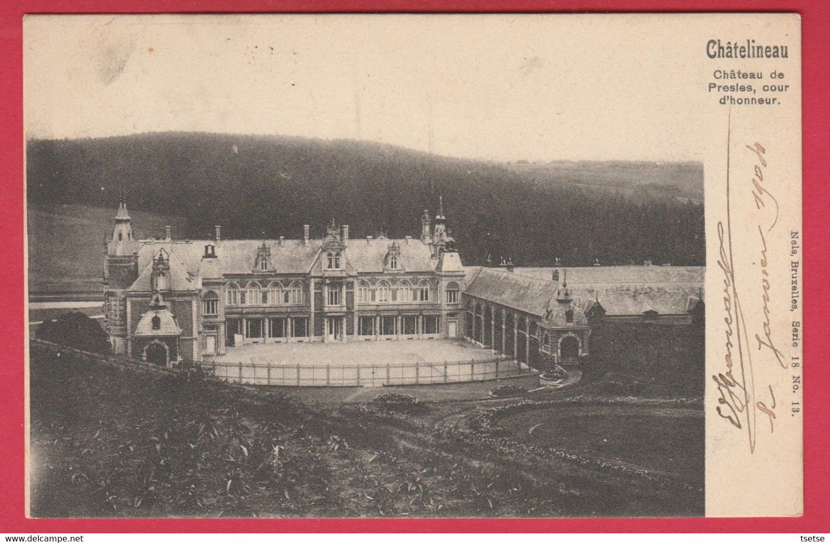 Presles - Château , Cour D'honneur - 1944 ( Voir Verso ) - Aiseau-Presles