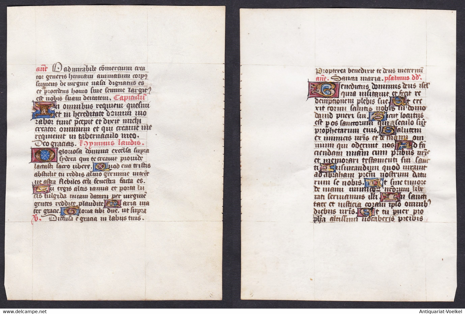 15th Century Manuscript Leaf On Vellum / Pergament-Blatt Einer Handschrift Aus Dem 15. Jahrhundert / Feuillet - Theatre & Scripts