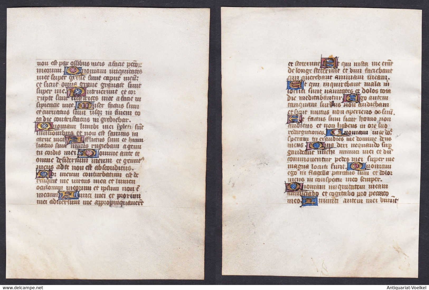 15th Century Manuscript Leaf On Vellum / Pergament-Blatt Einer Handschrift Aus Dem 15. Jahrhundert / Feuillet - Theater & Scripts