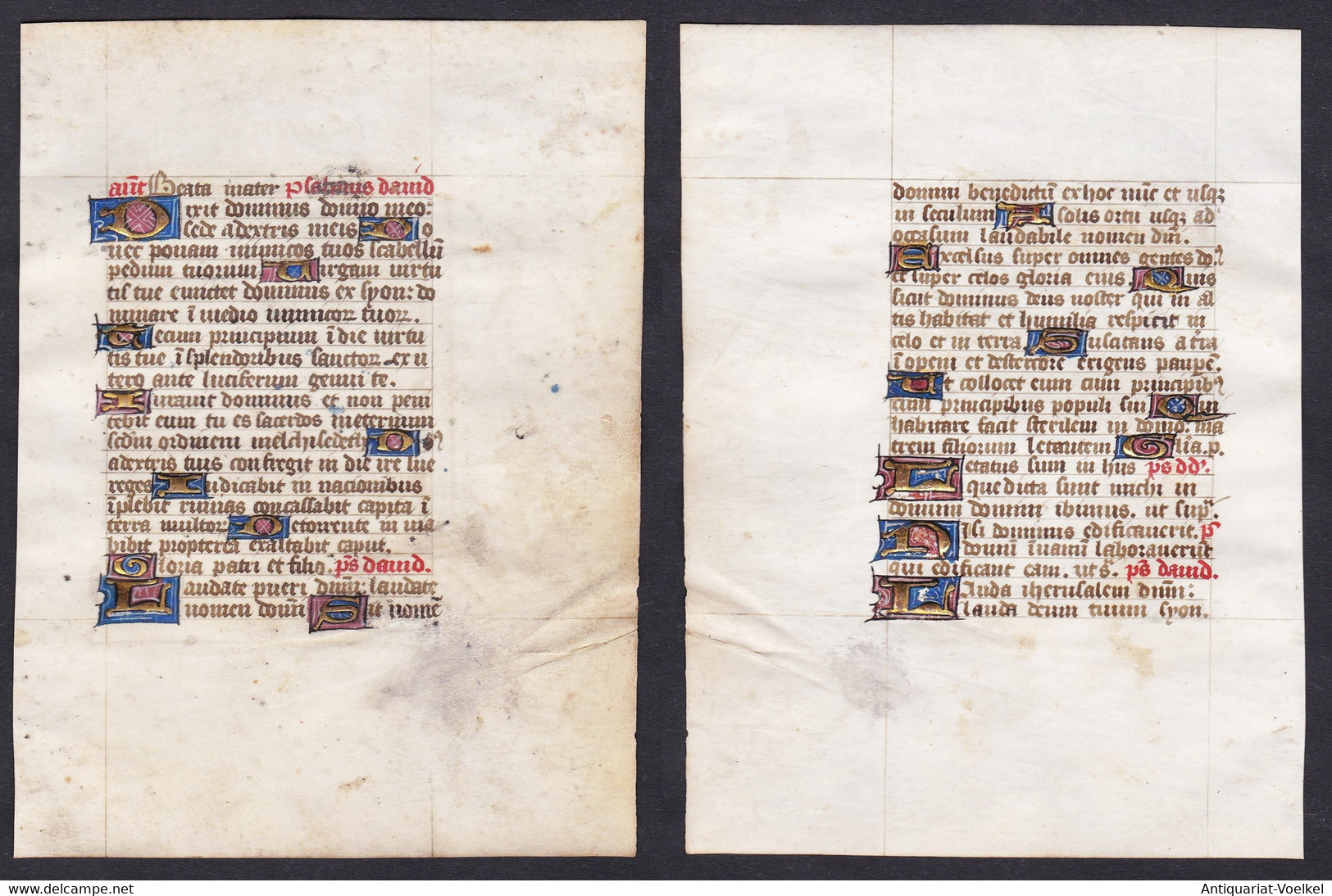 15th Century Manuscript Leaf On Vellum / Pergament-Blatt Einer Handschrift Aus Dem 15. Jahrhundert / Feuillet - Theater & Scripts