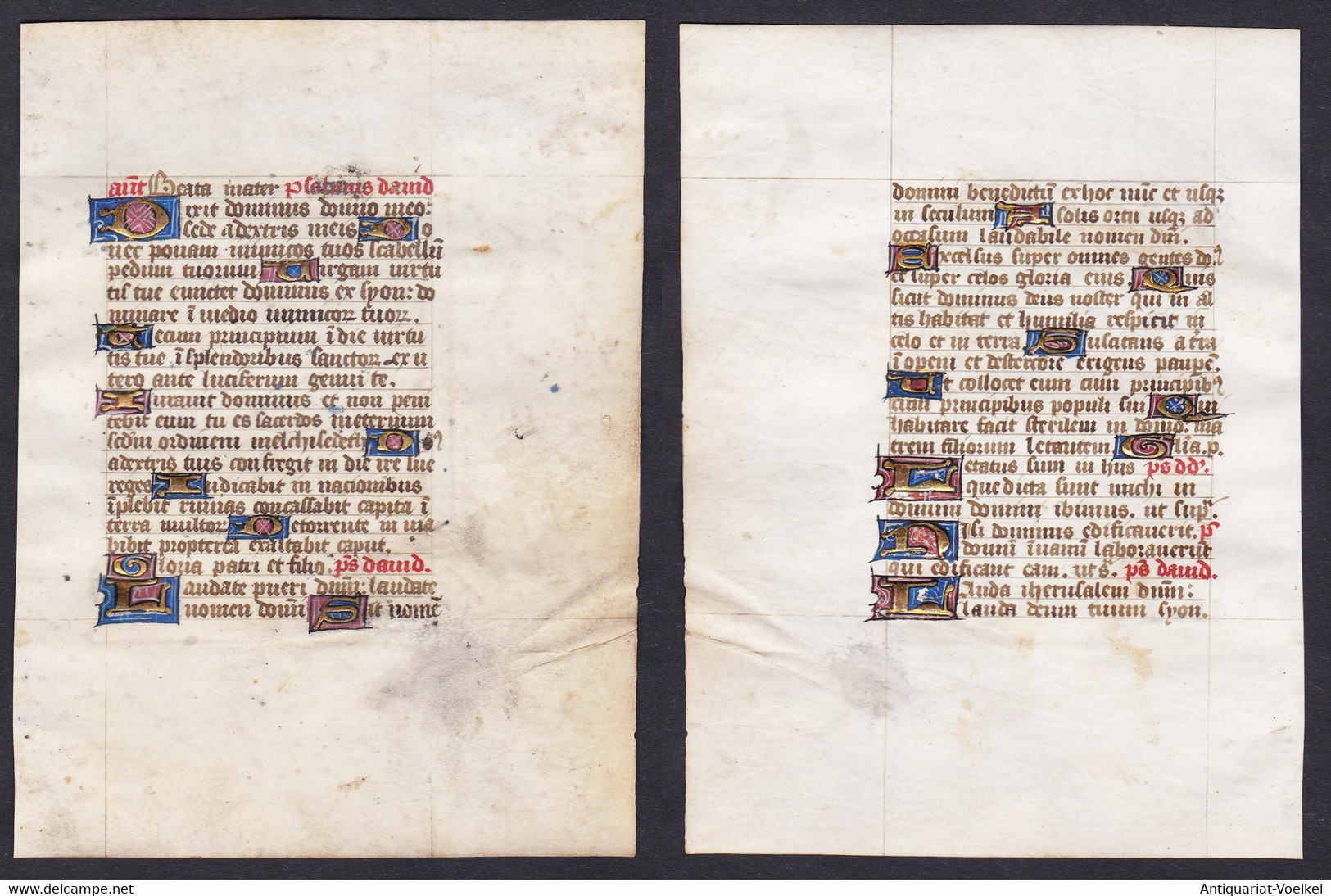 15th Century Manuscript Leaf On Vellum / Pergament-Blatt Einer Handschrift Aus Dem 15. Jahrhundert / Feuillet - Theater & Drehbücher