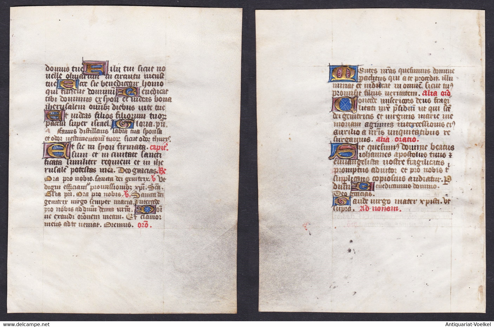 15th Century Manuscript Leaf On Vellum / Pergament-Blatt Einer Handschrift Aus Dem 15. Jahrhundert / Feuillet - Théâtre & Scripts