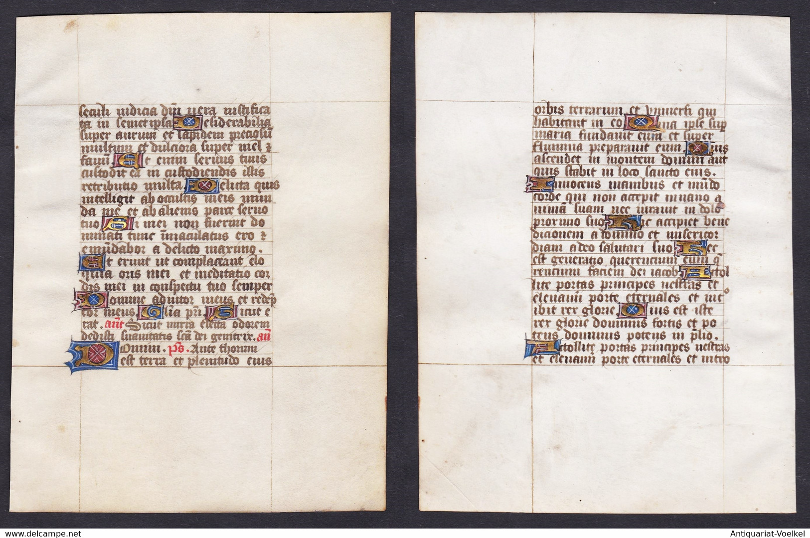 15th Century Manuscript Leaf On Vellum / Pergament-Blatt Einer Handschrift Aus Dem 15. Jahrhundert / Feuillet - Theatre & Scripts