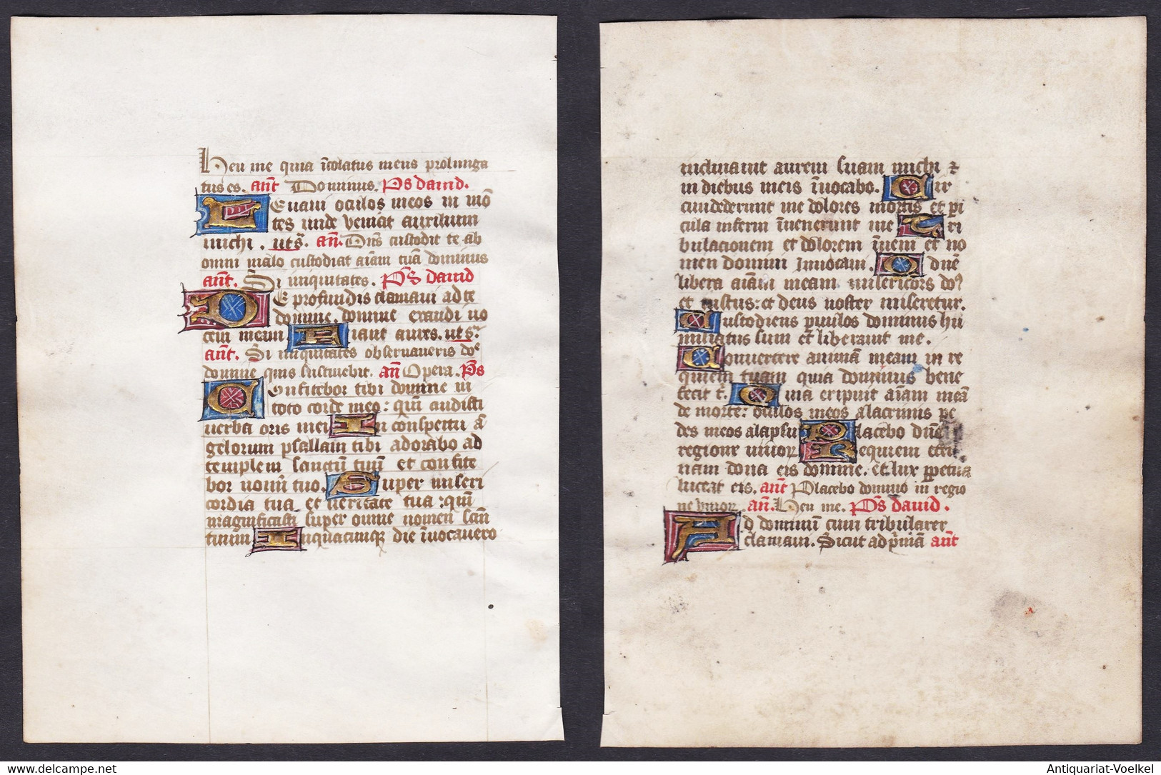 15th Century Manuscript Leaf On Vellum / Pergament-Blatt Einer Handschrift Aus Dem 15. Jahrhundert / Feuillet - Theater & Scripts