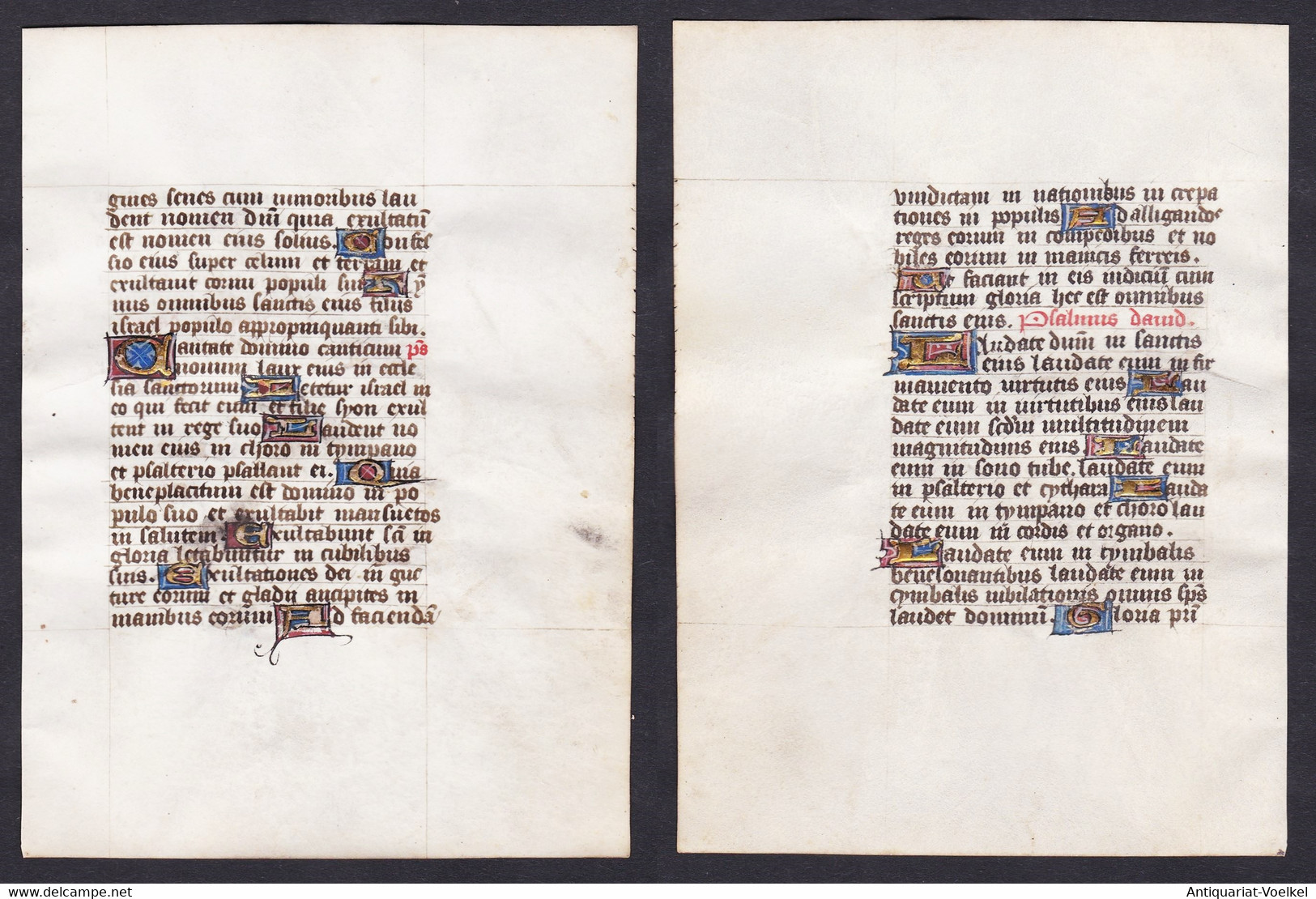 15th Century Manuscript Leaf On Vellum / Pergament-Blatt Einer Handschrift Aus Dem 15. Jahrhundert / Feuillet - Theater & Drehbücher