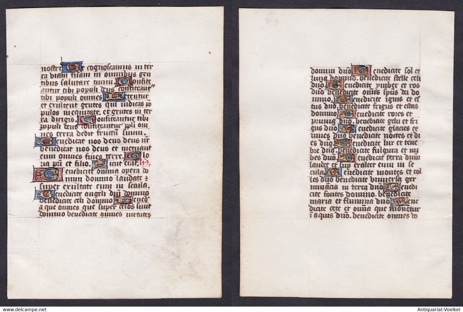 15th Century Manuscript Leaf On Vellum / Pergament-Blatt Einer Handschrift Aus Dem 15. Jahrhundert / Feuillet - Theater & Drehbücher