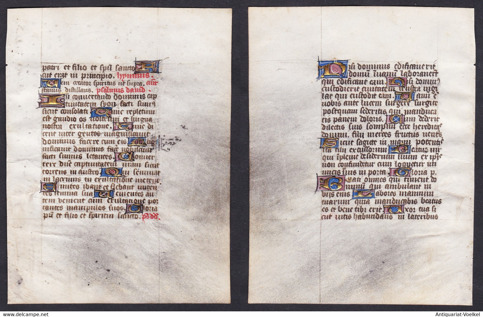 15th Century Manuscript Leaf On Vellum / Pergament-Blatt Einer Handschrift Aus Dem 15. Jahrhundert / Feuillet - Theater & Scripts