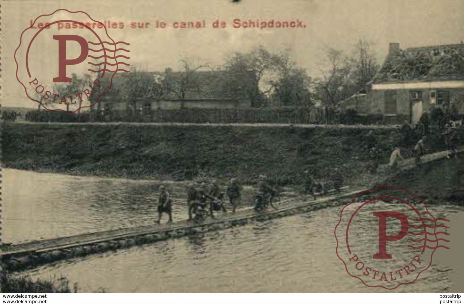 Les Passerelles Sur Le Canal De Schipdonck ZELZATE   ARMEE BELGE BELGIQUE BELGIUM 1914/15 WWI WWICOLLECTION - Zelzate
