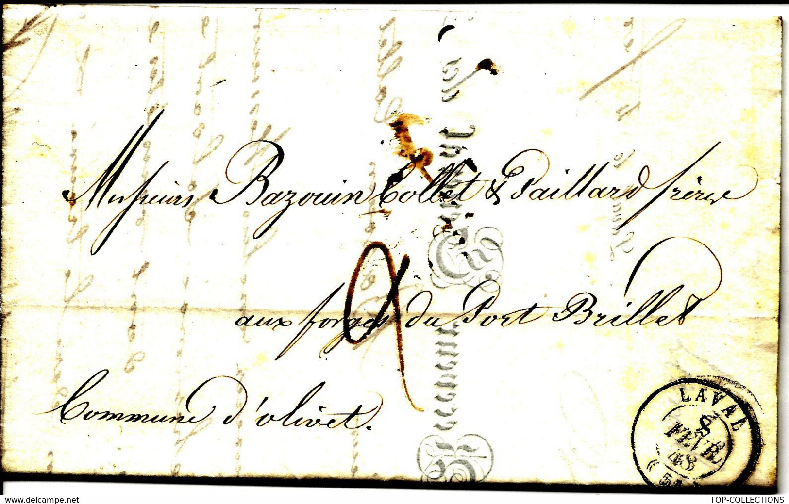 1848 ENTETE MINISTERE DES FINANCES  DEPARTEMENT MAYENNE RECEVEUR GENERAL DES FINANCES => Forges  Port Brillet Mayenne - Documents Historiques